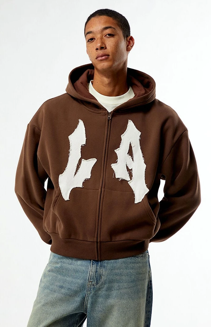 Pacsun LA Applique Full Zip Hoodie
