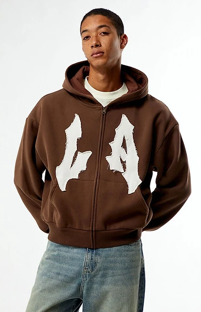 Pacsun LA Applique Full Zip Hoodie