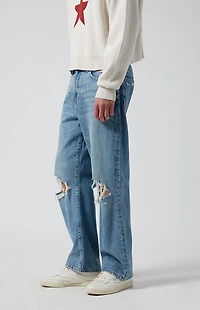 Pacsun Dylan Baggy Jeans Ripped Medium Blue
