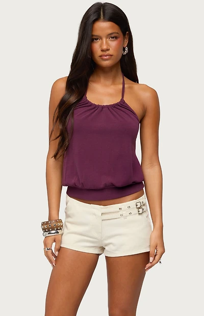 Edikted Bondi Cinched Waist Halter Top