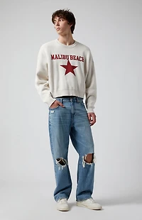 Pacsun Dylan Baggy Jeans Ripped Medium Blue