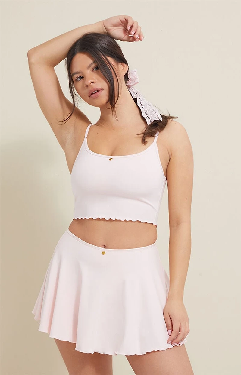 PAC 1980 Active Pink Charmed Cropped Tank Top