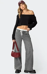 Edikted Cropped Off Shoulder Top