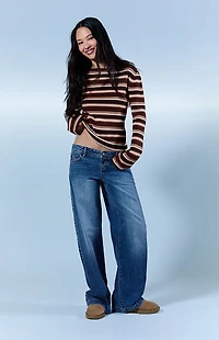 Pacsun Kaia Ultimate Low Rise Baggy Jeans Medium Blue Wash