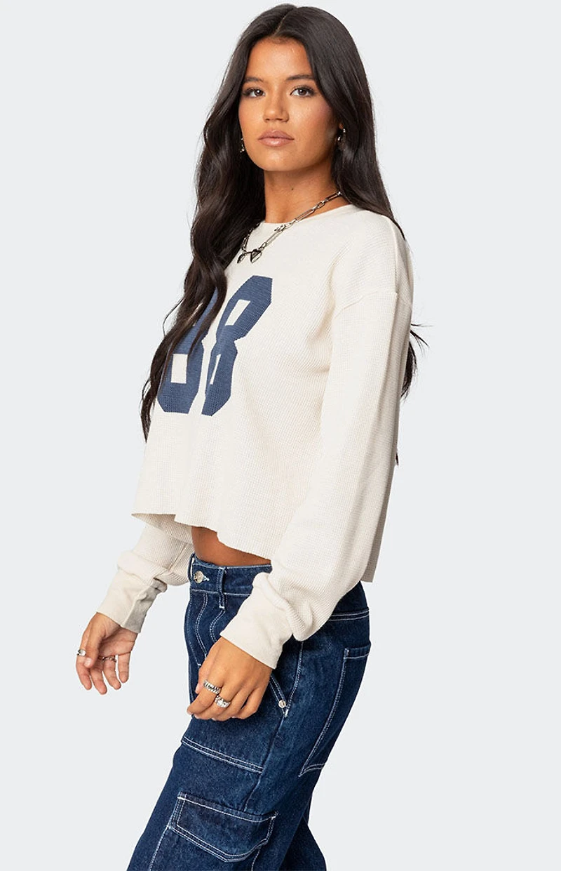 Edikted 88 Waffle Long Sleeve T-Shirt