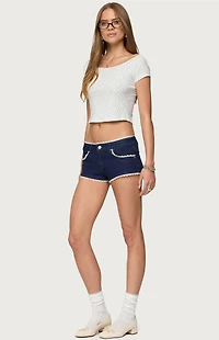 Edikted Perry Floral Boat Neck Top