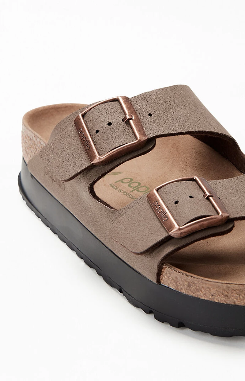 Birkenstock Women's Arizona Vegan Leather Platform Sandals Mocha