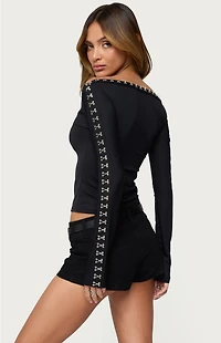 Edikted Zaina Hook & Eye Boat Neck Top