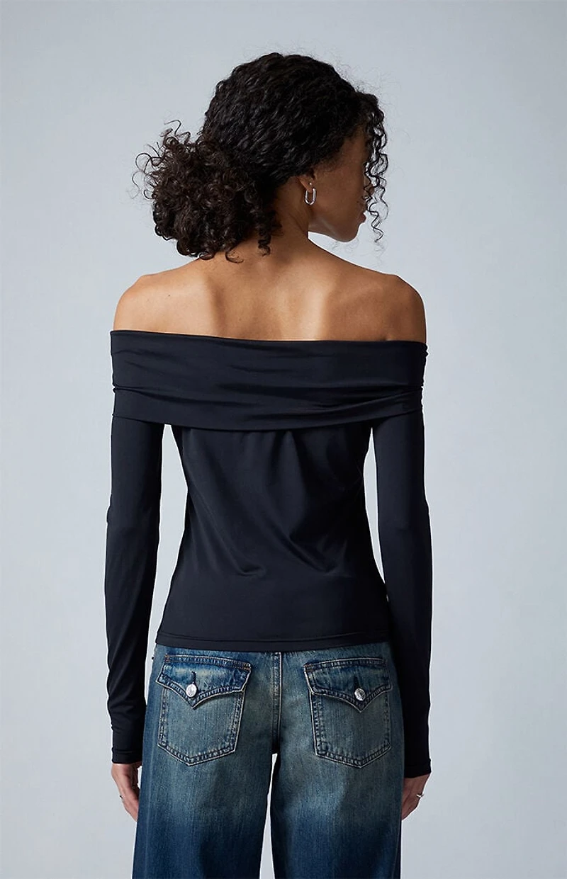 Third Charm Lannie Hardware Embellished Long Sleeve Top