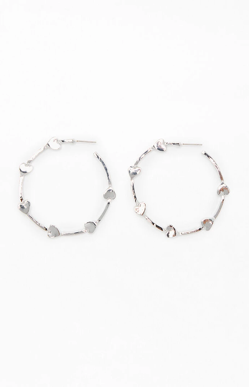 LA Hearts Heart Jumbo Hoop Earrings