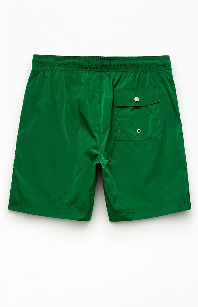Pacsun Green Salt Solid 6" Volley Swim Trunks