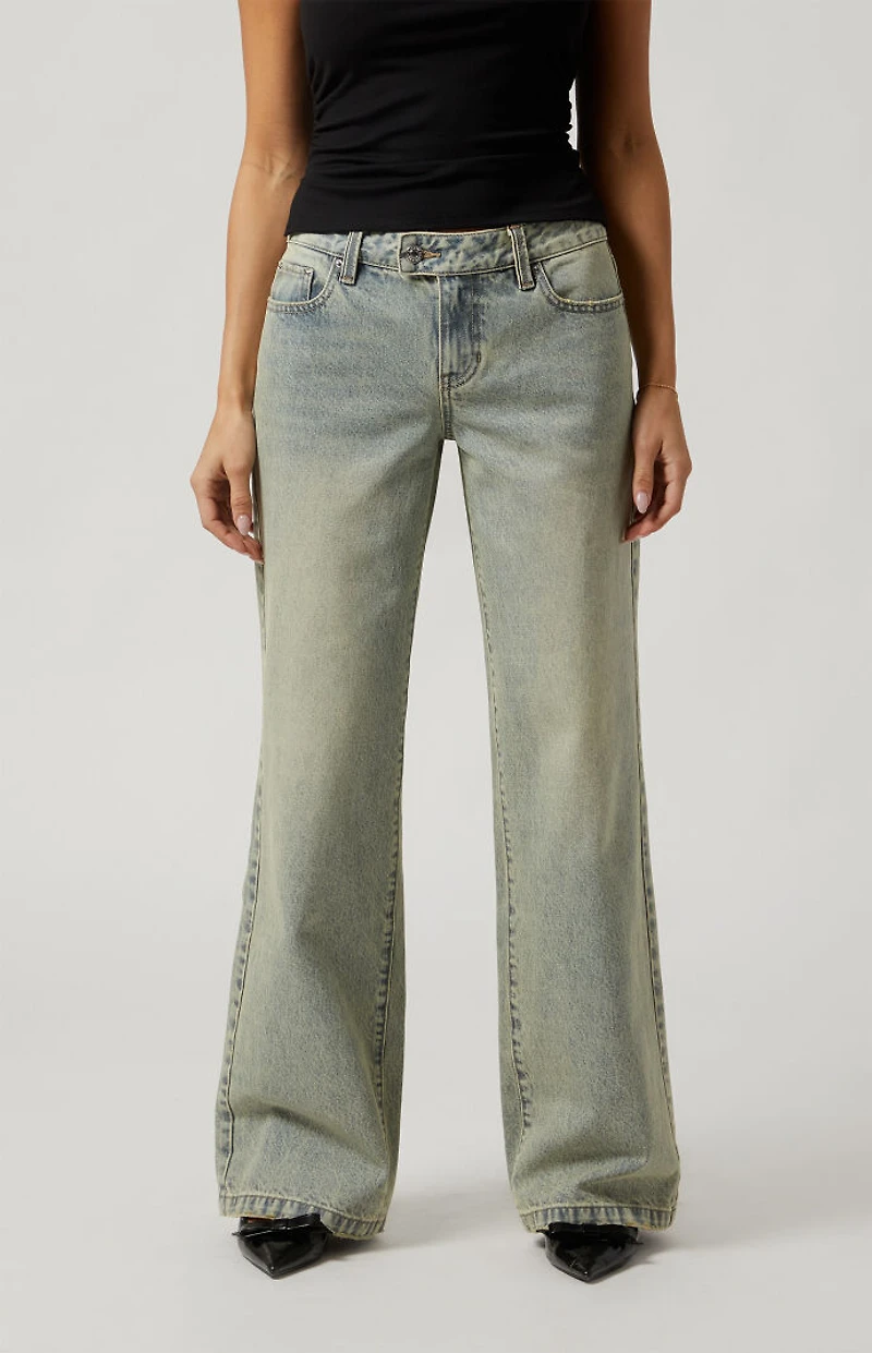 Pacsun Casey Low Rise Baggy Jeans Acid Wash Tinted