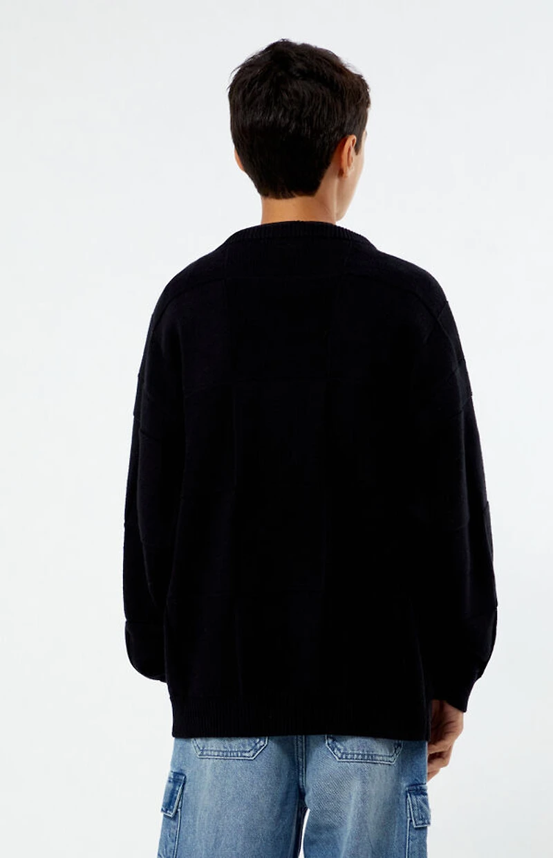 Pacsun Kids Black Tonal Checkerboard Sweater