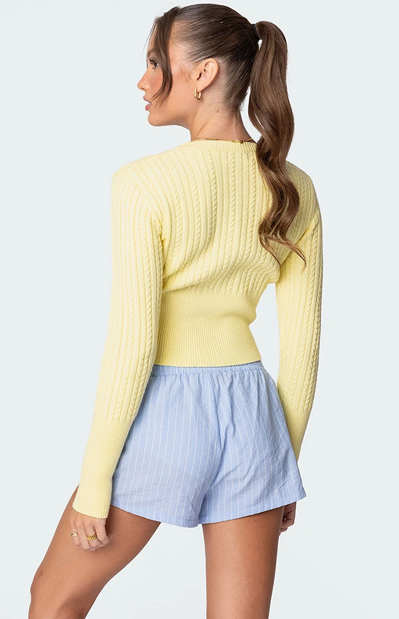Edikted Mallory Cable Knit Sweater