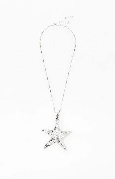 Pacsun Silver Metal Starfish Pendant Necklace