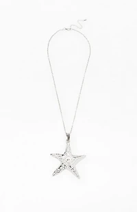 Pacsun Silver Metal Starfish Pendant Necklace