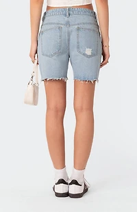 Edikted Tomboy Low Rise Denim Shorts