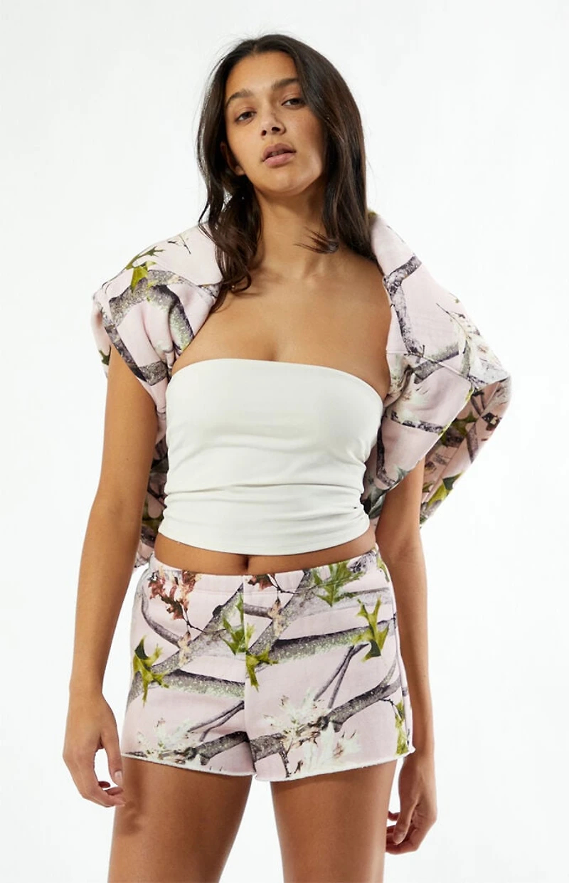 Pacsun Pink Camo Sweat Shorts