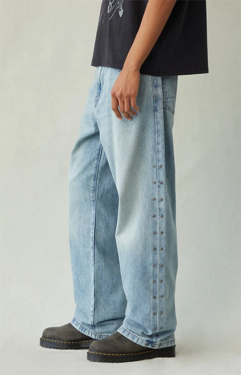 Pacsun Dylan Baggy Jeans Studded Medium Blue