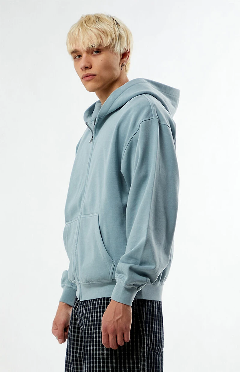 Pacsun Slate Blue Vintage Washed Full Zip Hoodie