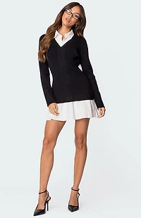 Edikted Two One Collared Sweater Dress