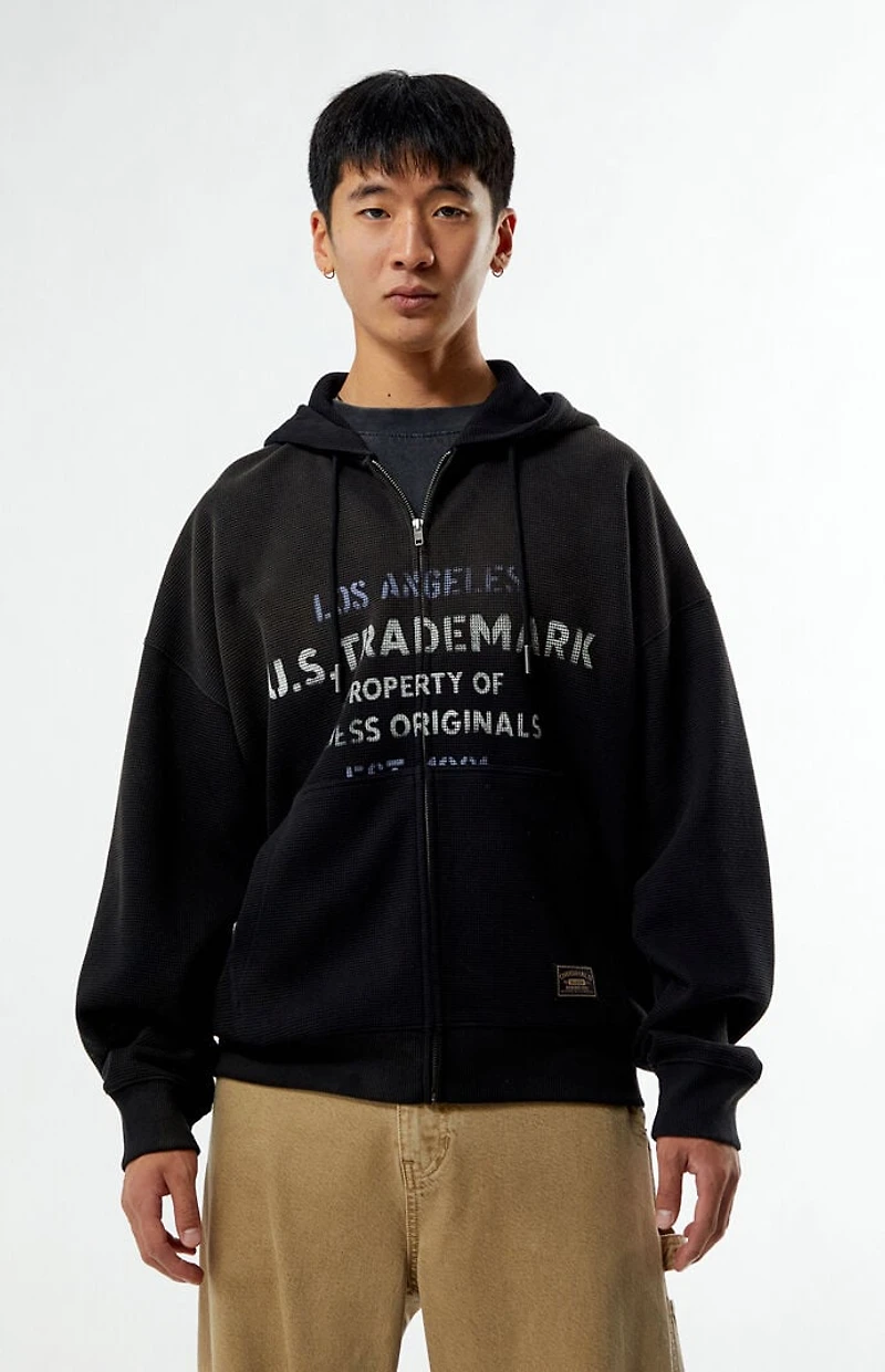 GUESS Originals Waffle Knit Full Zip Hoodie