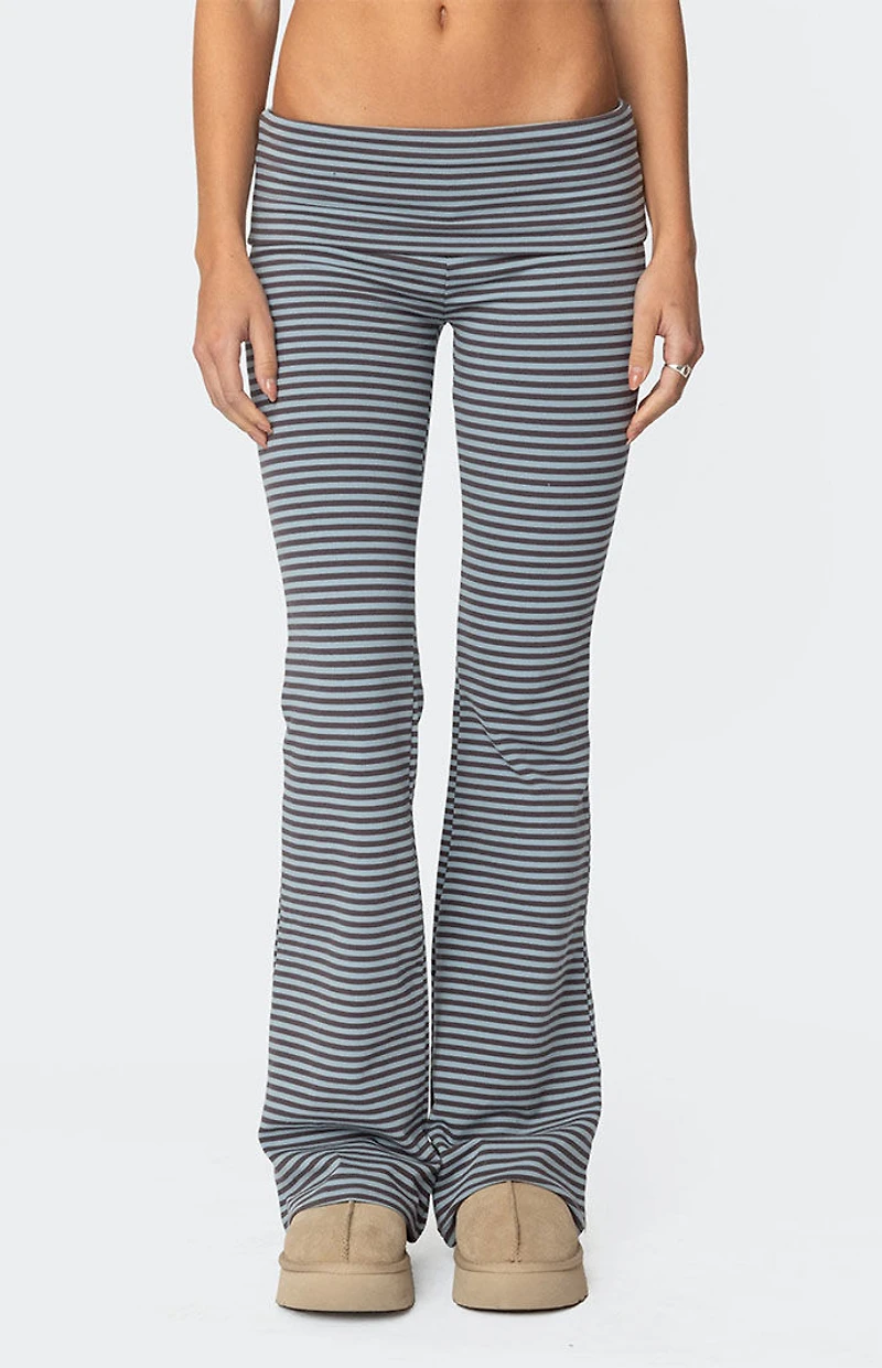 Edikted Kaeli Stripey Flared Leggings