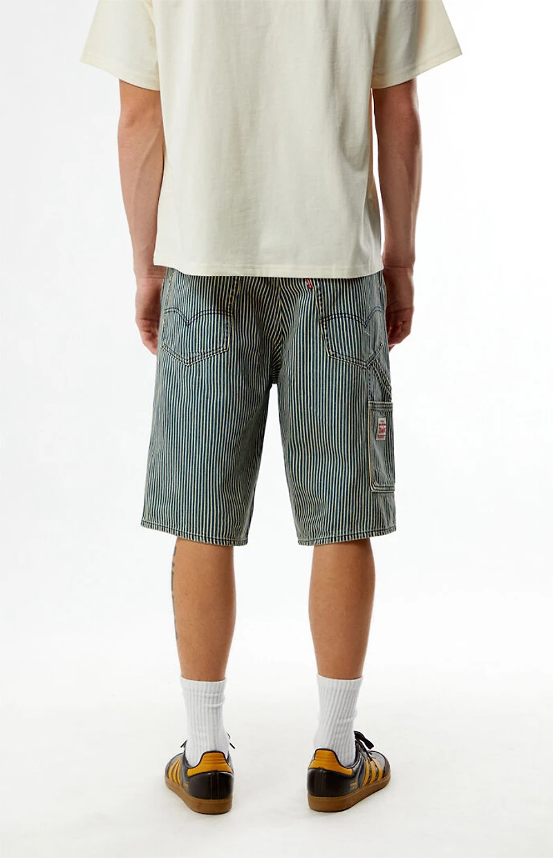 Levi's Striped 568 Loose Fit Denim Carpenter Shorts