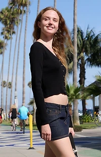 John Galt Black Ribbed Button Down Cardigan