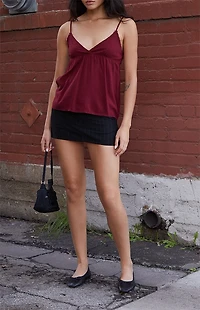 John Galt Burgundy Bow Edith Tank Top