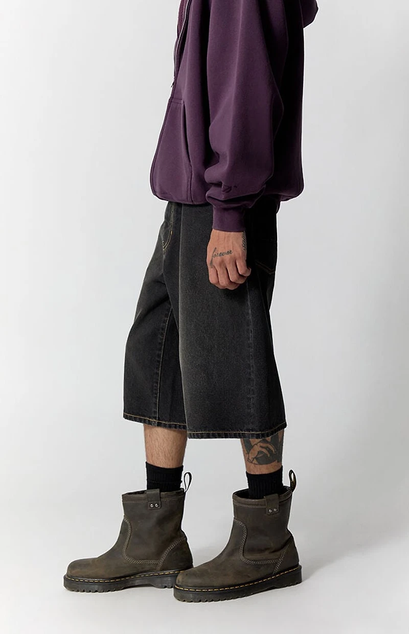 Pacsun Blaine Ultra Baggy Jorts Contrast Stitch Black