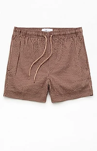 Pacsun Brown Tonal Seersucker 4.5" Swim Trunks