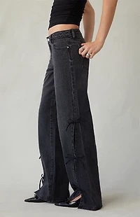 Pacsun Casey Low Rise Baggy Jeans Bow Ties Black