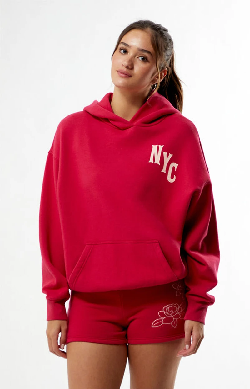 Your Favorite NYC Floral Chainstitched Oversized Hoodie