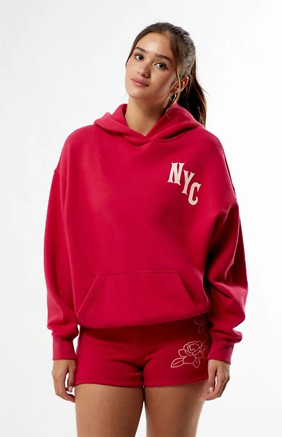 Your Favorite NYC Floral Chainstitched Oversized Hoodie