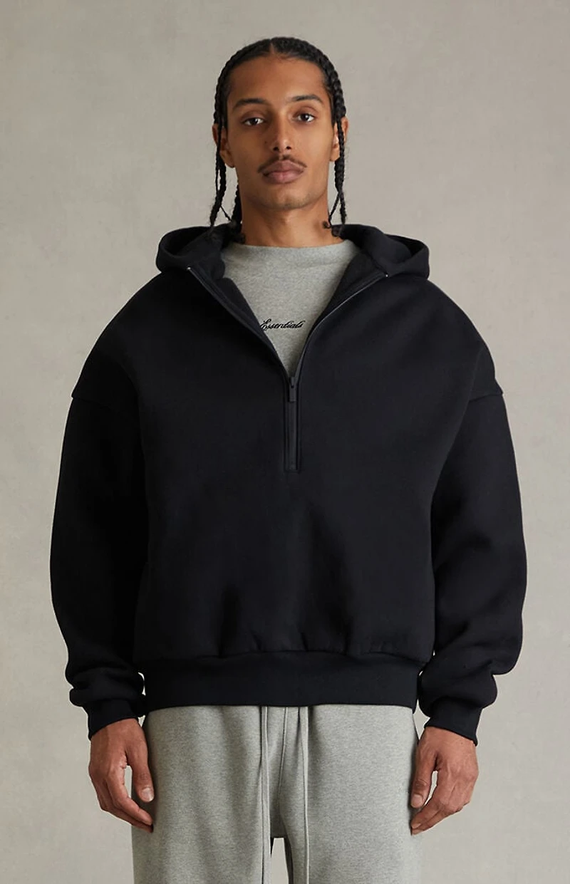 Fear of God ESSENTIALS Black Property Lounge Half Zip Hoodie