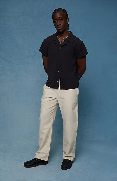 Pacsun Cream Straight Leg Linen Pants