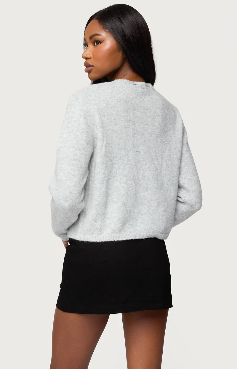 Edikted Vickie Ribbon Knit Cardigan