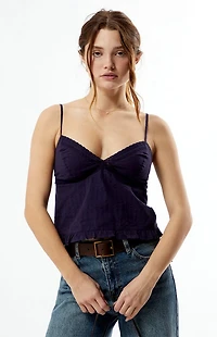 Your Favorite Embroidered Tie Back Babydoll Top