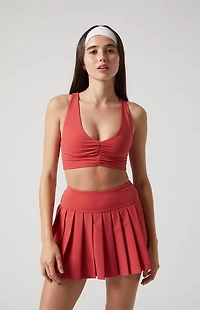 PAC 1980 WHISPER Active Red Dropped Waist Pleated Mini Skort