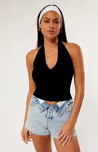 LA Hearts Selene Knit Halter Top