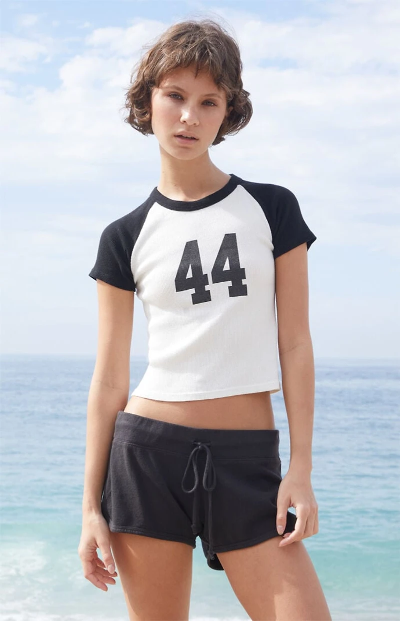 John Galt 44 Ribbed Raglan Cropped T-Shirt