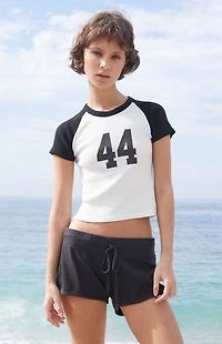 John Galt 44 Ribbed Raglan Cropped T-Shirt