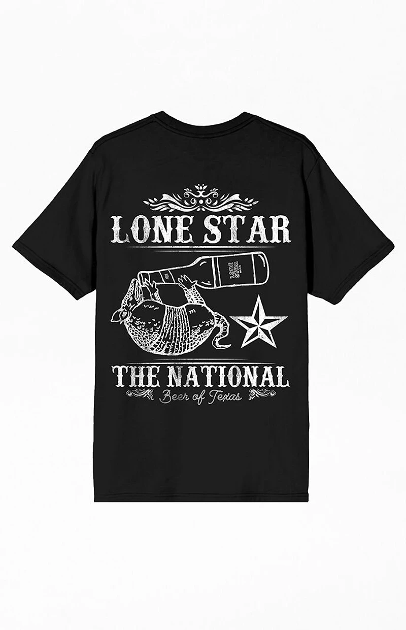 Lone Star Armadillo Drinking Beer T-Shirt
