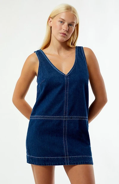Rhythm Cece Contrast Stitch Denim Mini Dress