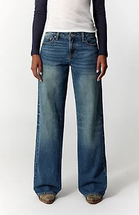 Pacsun Casey Low Rise Baggy Jeans Medium Blue Wash