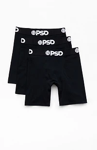 PSD Underwear 3 Pack Black Boxer Briefs