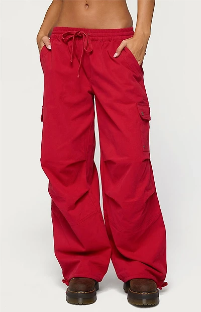 Edikted Paskal Twill Baggy Parachute Pants