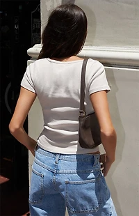 John Galt Cream Zelly Short Sleeve Top