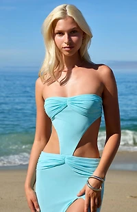 Third Charm Kaia Strapless Cutout Maxi Dress